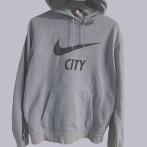 Nike Swoosh City Hoodie Light Blue Pullover Hooded Sweatshirt Mens Womens L